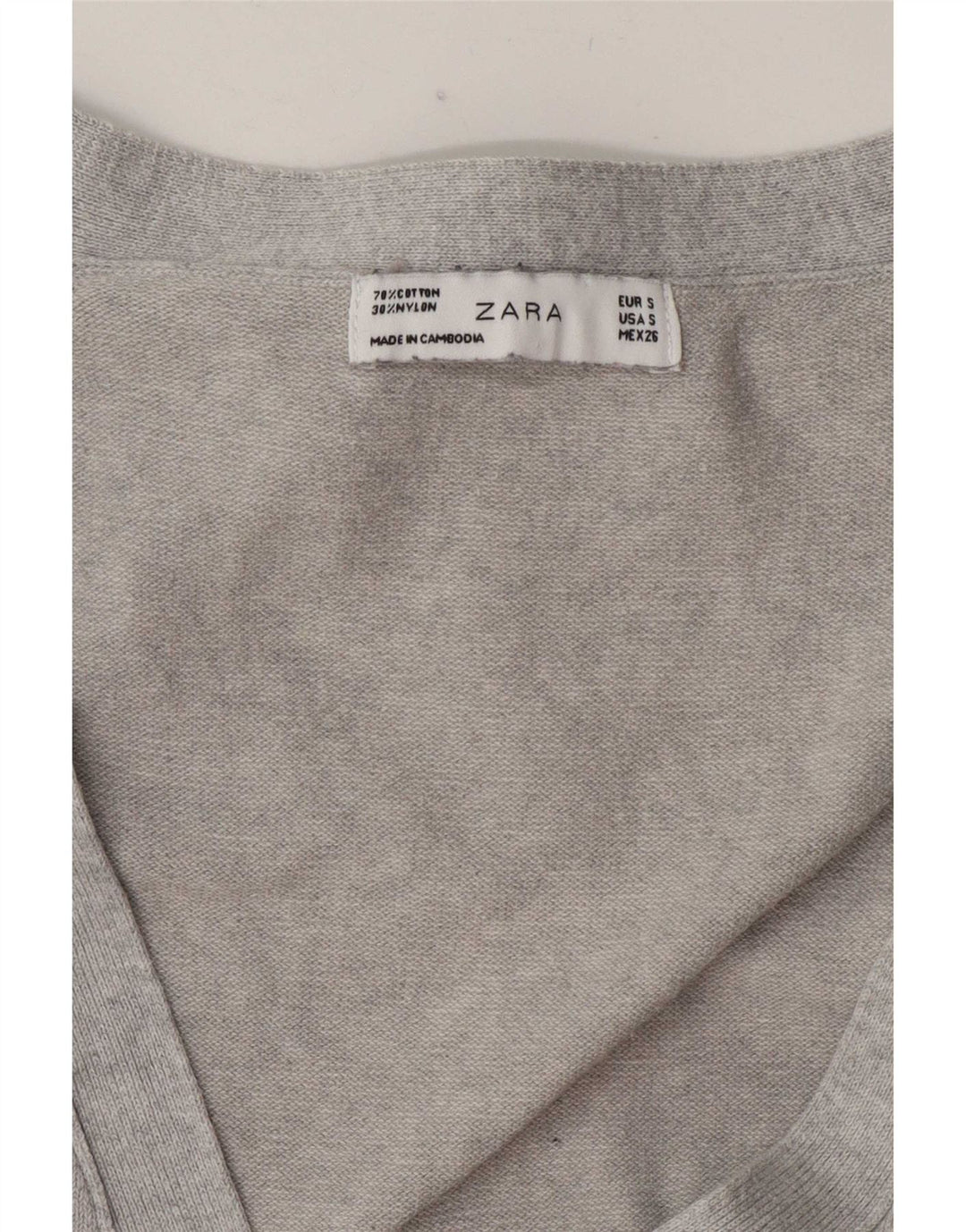 Zara Womens Cardigan Sweater UK 10 Small Grey Cotton