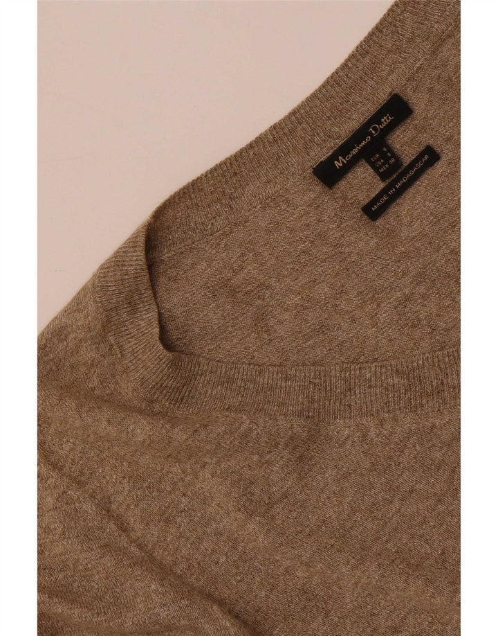 Massimo Dutti Womens Top 3/4 Sleeve UK 10 Small Brown