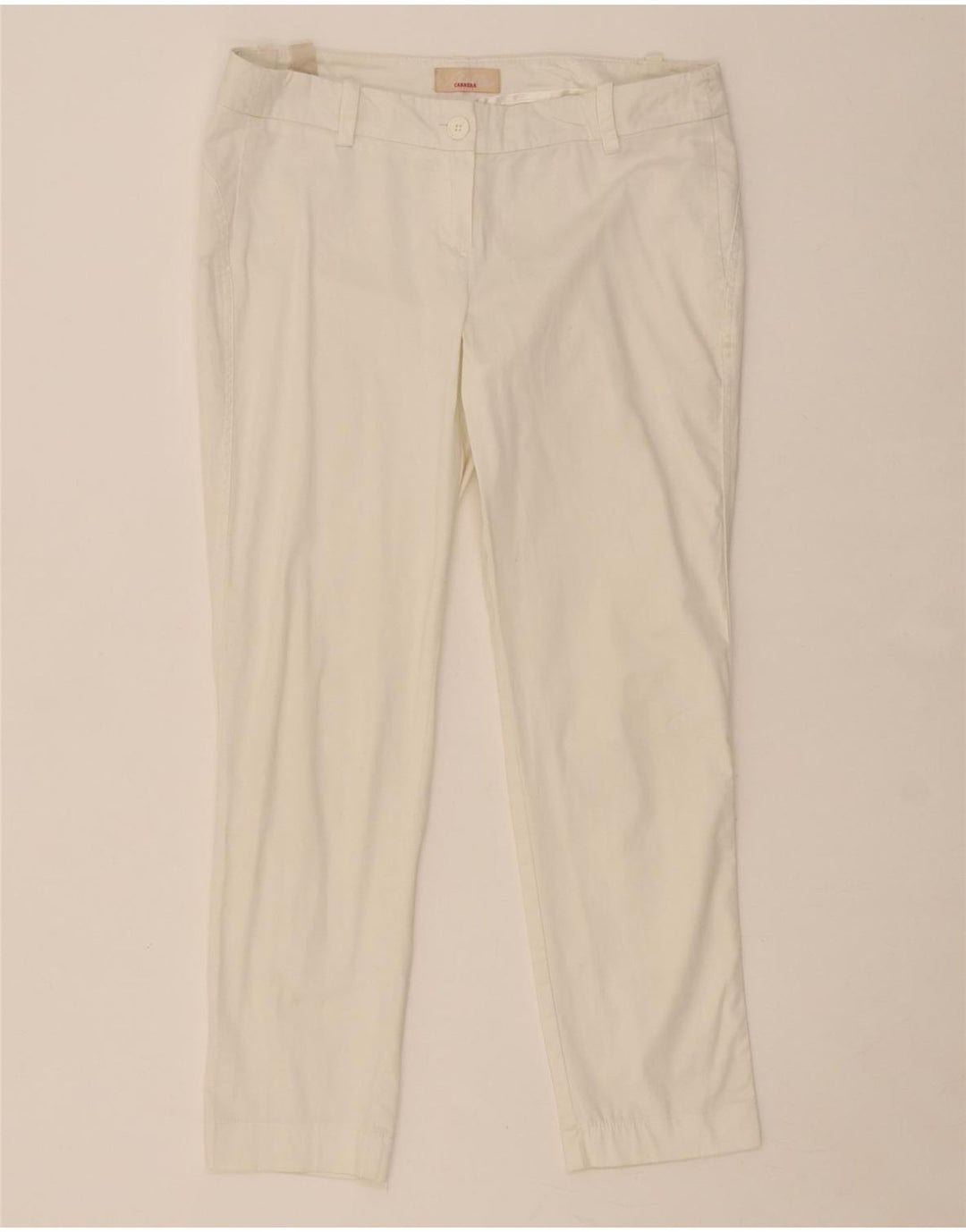 CARRERA Womens Slim Chino Trousers IT 42 Medium W28 L26 White Cotton Vintage Carrera and Second-Hand Carrera from Messina Hembry 