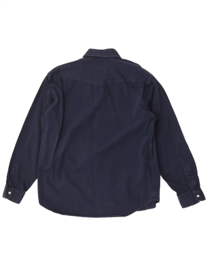 Carrera Mens Shirt Large Navy Blue Cotton