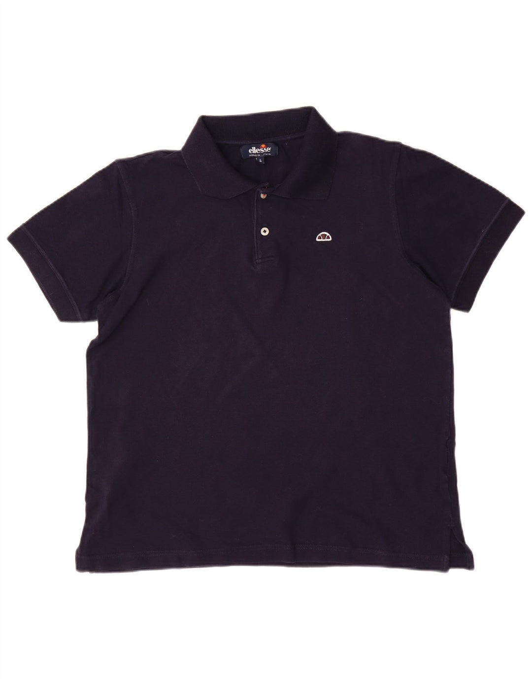 ELLESSE Mens Polo Shirt Large Navy Blue Cotton