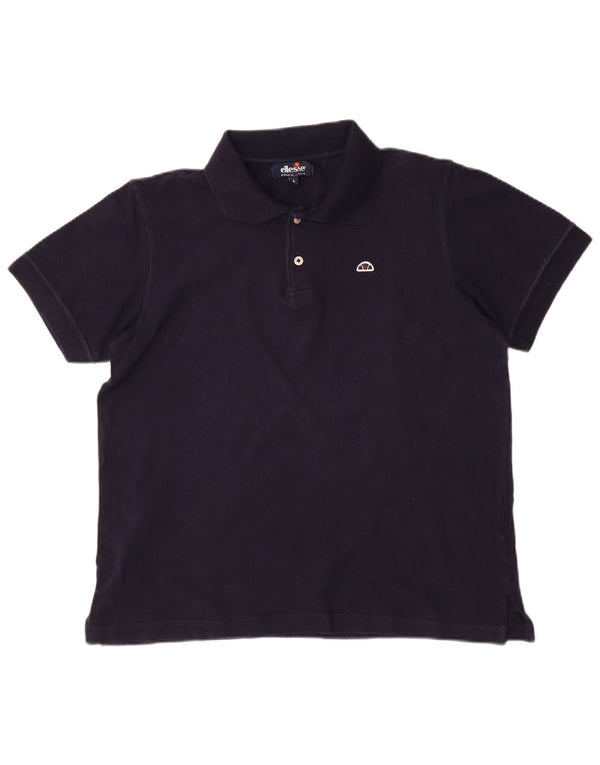 ELLESSE Mens Polo Shirt Large Navy Blue Cotton