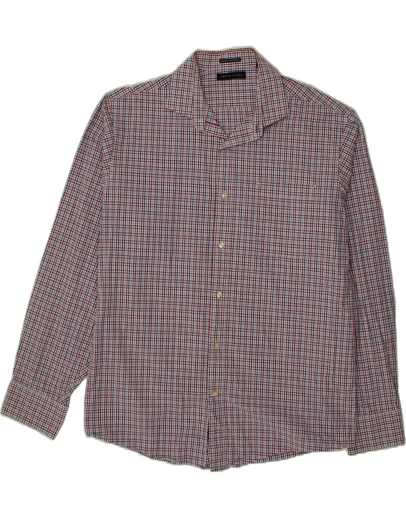 TOMMY HILFIGER Mens Port normal Regular Fit Shirt Size 17 XL Blue Check Vintage Tommy Hilfiger and Second-Hand Tommy Hilfiger from Messina Hembry 