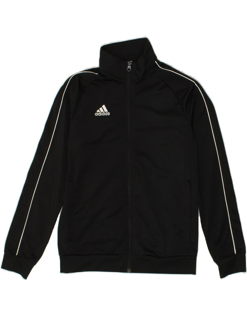 ADIDAS Boys Graphic Tracksuit Top Jacket 11-12 Years Black Polyester | Vintage Adidas | Thrift | Second-Hand Adidas | Used Clothing | Messina Hembry 