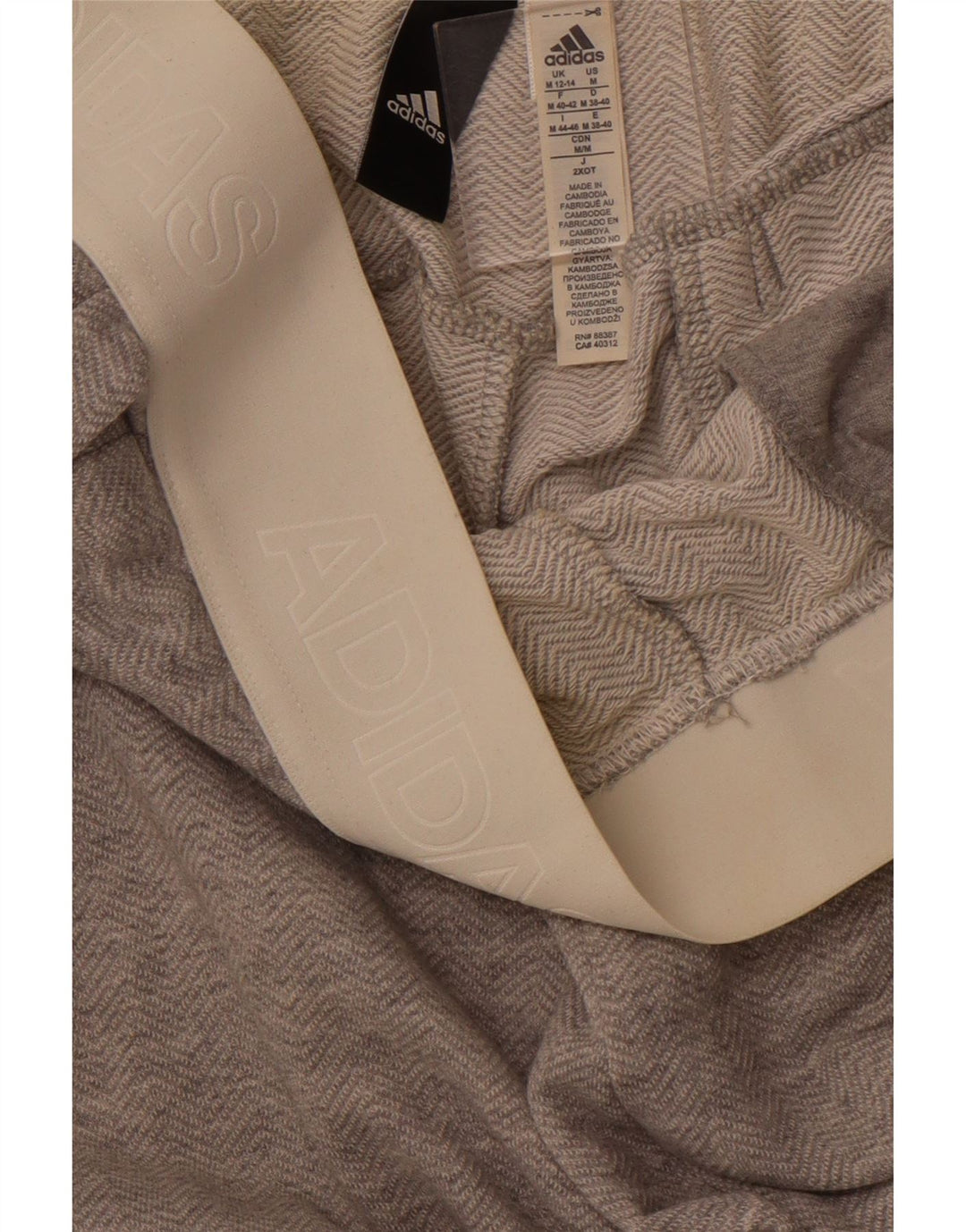 ADIDAS Womens Graphic Tracksuit Trousers UK 12/14 Medium  Grey Chevron