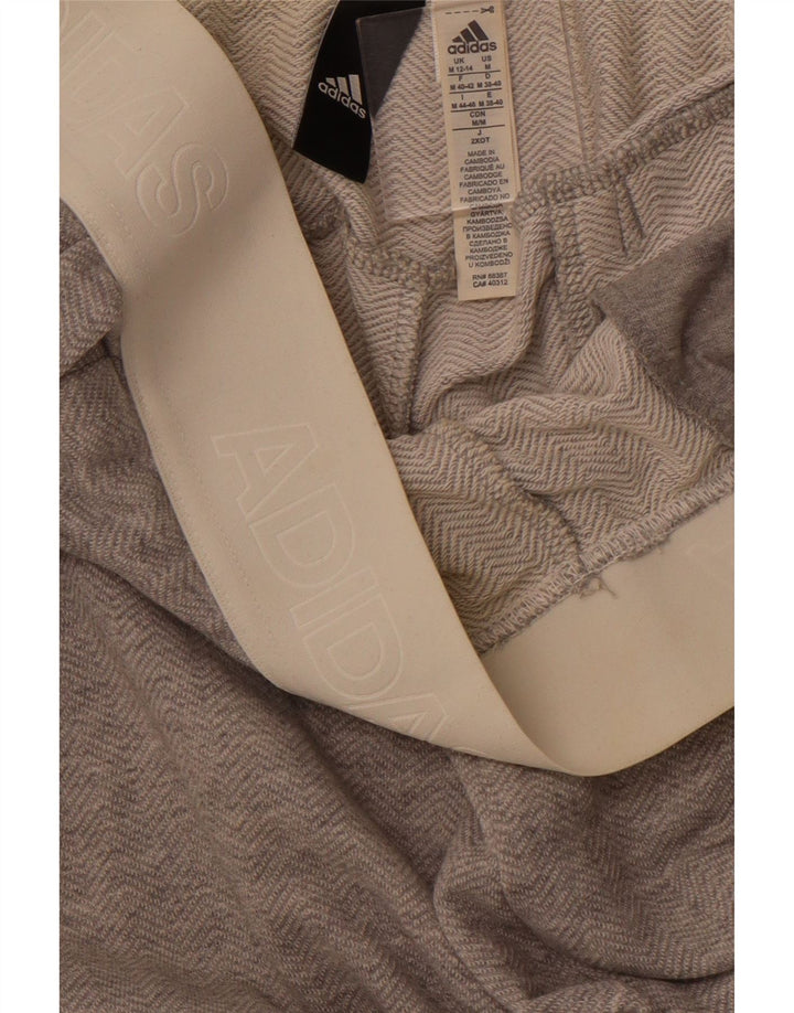 ADIDAS Womens Graphic Tracksuit Trousers UK 12/14 Medium  Grey Chevron