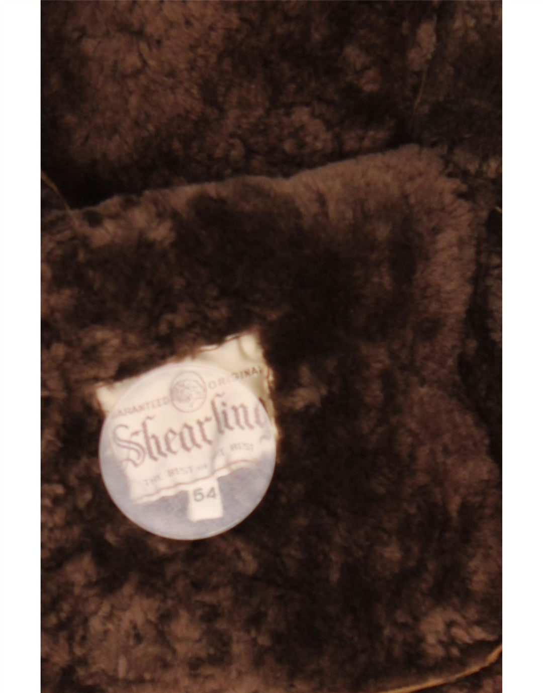 Vintage Mens Shearling Jacket IT 54 2XL Brown Shearling