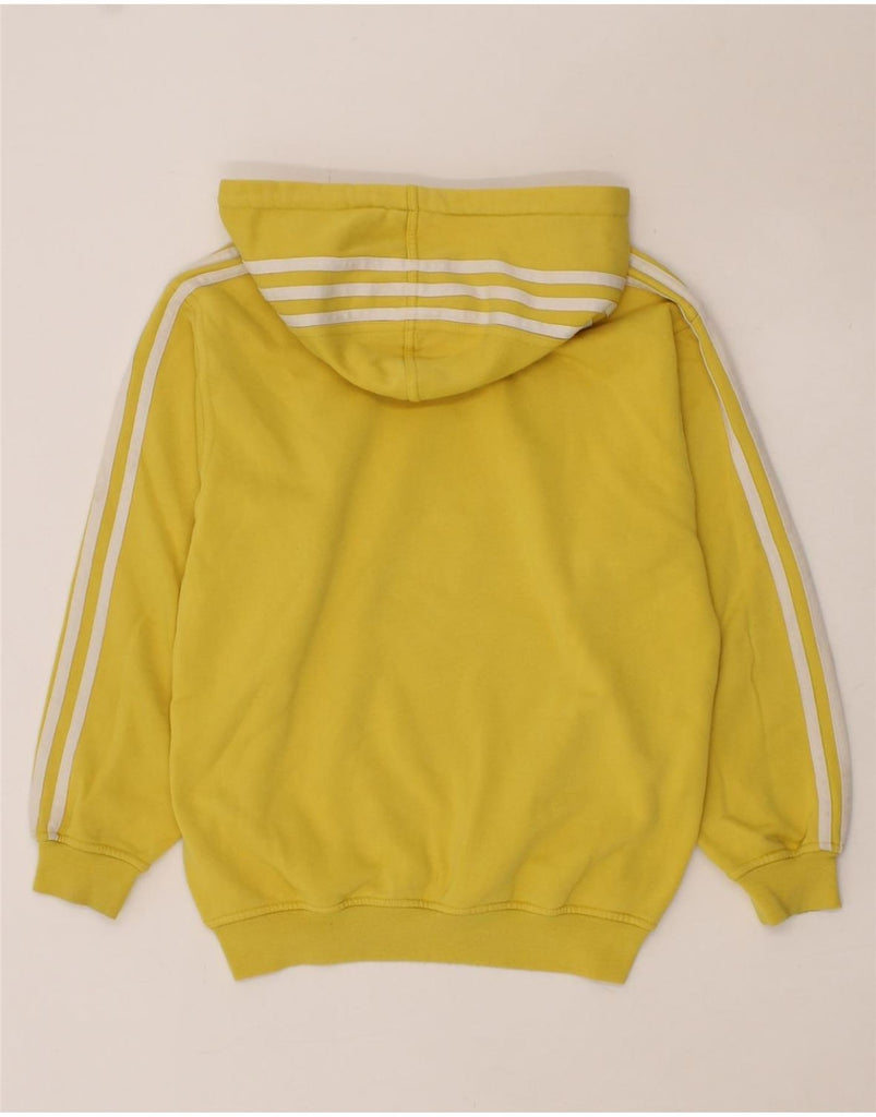 ADIDAS Girls Hoodie Jumper 11-12 Years Large Yellow Cotton Vintage Adidas and Second-Hand Adidas from Messina Hembry 