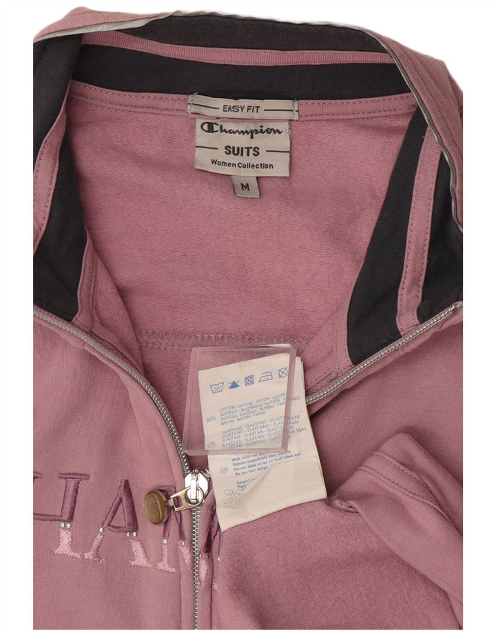 Champion Womens Easy Fit Graphic Tracksuit Top Jacket UK 14 Medium Pink