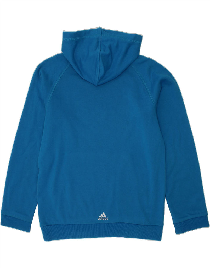 ADIDAS Boys Graphic Hoodie Jumper 11-12 Years Blue Cotton Vintage Adidas and Second-Hand Adidas from Messina Hembry 