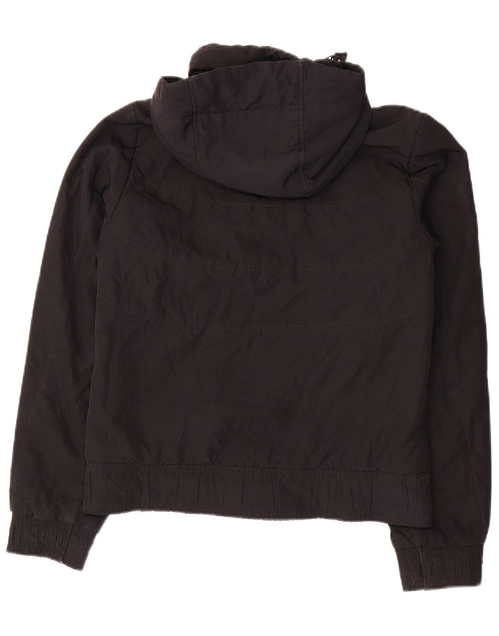 Nike Womens Hooded Windbreaker Jacket UK 10 Small Black Polyester