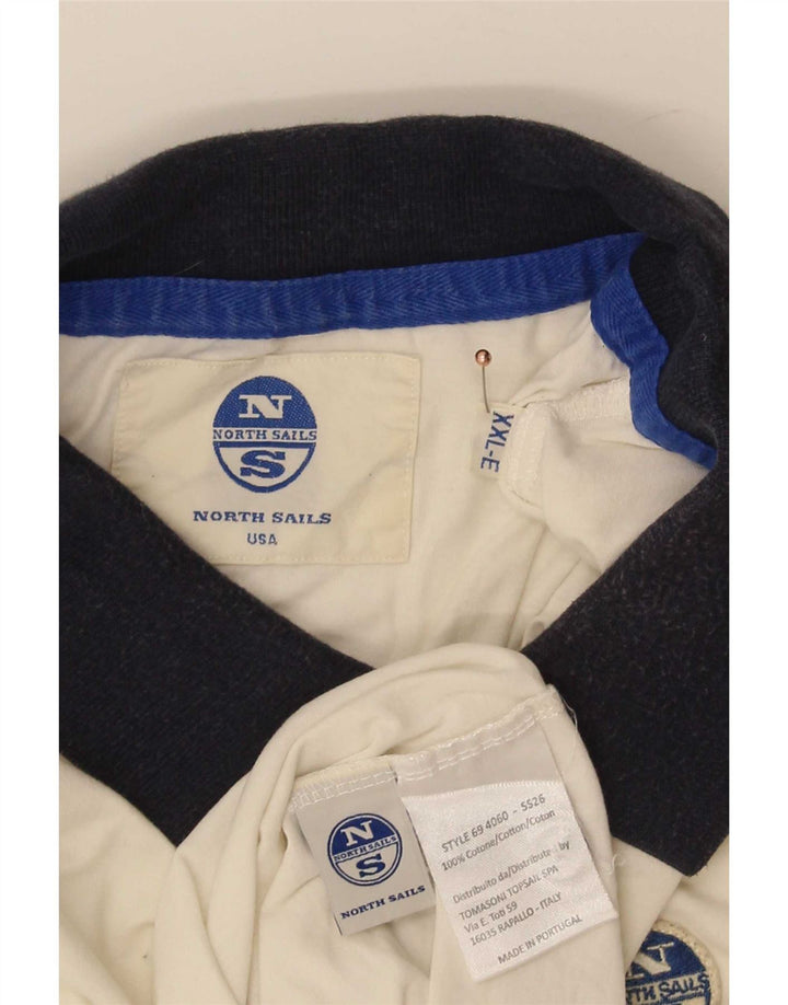 North Sails Mens Rugby Polo Shirt 2XL White Cotton