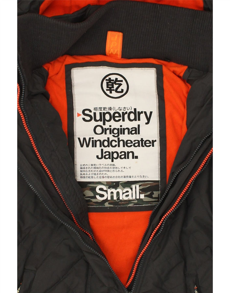 SUPERDRY Mens The Windcheater Hooded Windbreaker Jacket UK 36 Small Black | Vintage Superdry | Thrift | Second-Hand Superdry | Used Clothing | Messina Hembry 