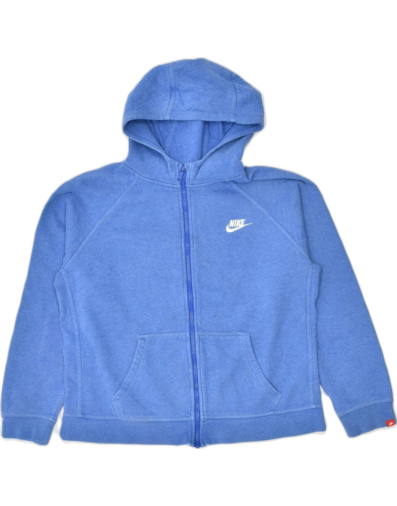 NIKE Boys Zip Hoodie Sweater 13-14 Years Blue Cotton | Vintage | Thrift | Second-Hand | Used Clothing | Messina Hembry 