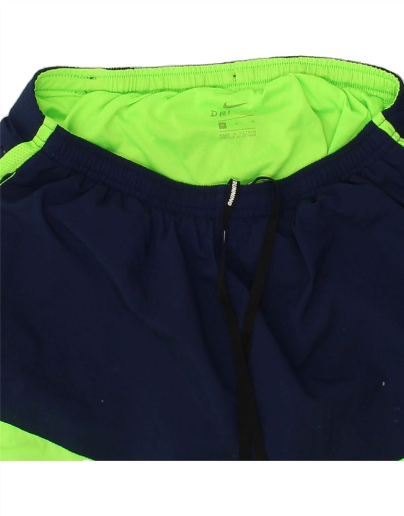 NIKE Mens Dri Fit Sport Shorts Medium Green Colourblock Polyester Vintage Nike and Second-Hand Nike from Messina Hembry 