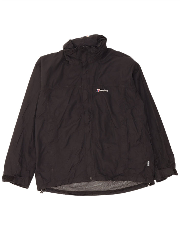 Berghaus Mens Hooded Rain Jacket UK 42 XL Black Nylon