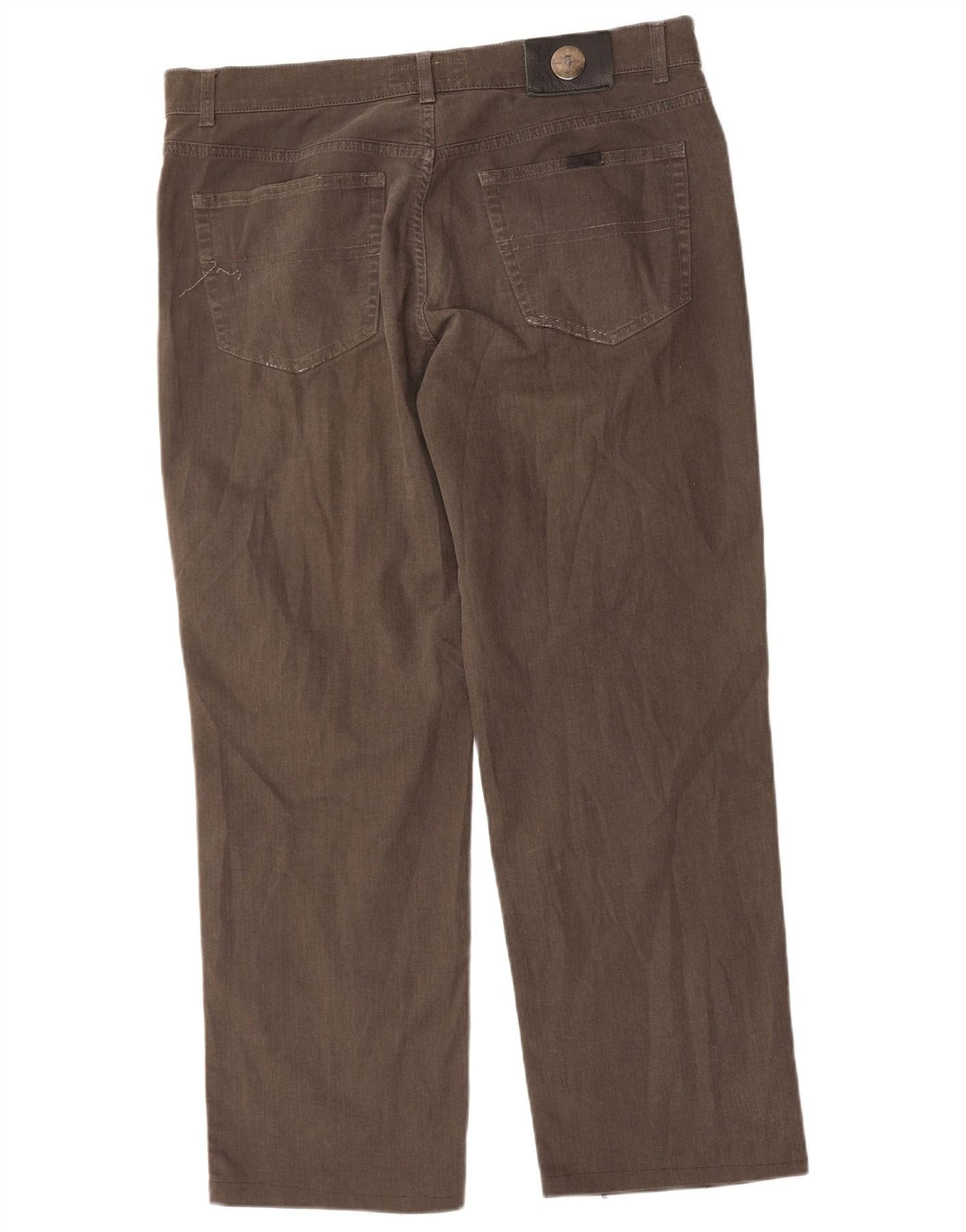 TRUSSARDI Mens Straight Casual Trousers W38 L29 Brown Cotton
