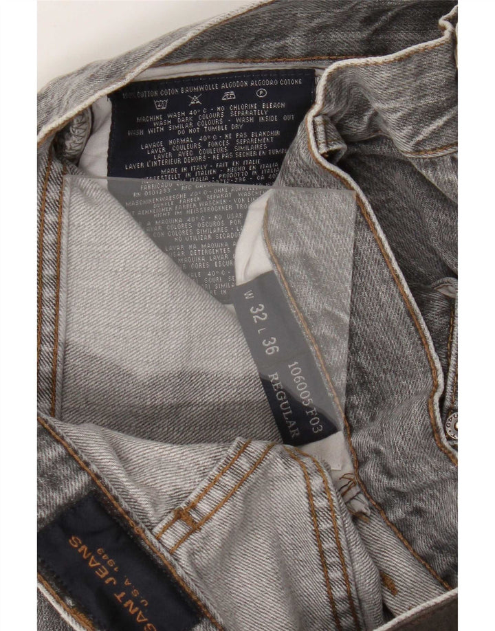 Gant Mens Straight Jeans W32 L36 Grey Cotton