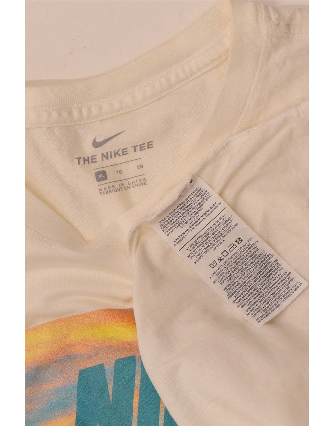 Nike Mens Graphic T-Shirt Top XL White Cotton