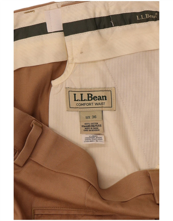 L.L.BEAN Mens Comfort Fit Straight Chino Trousers W36 L31  Beige Cotton