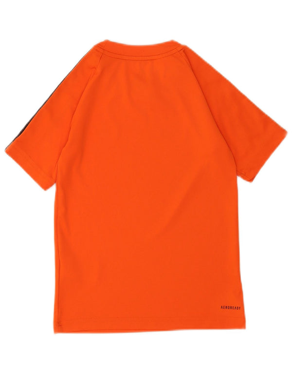 Adidas Boys Aeroready T-Shirt Top 7-8 Years Orange Polyester