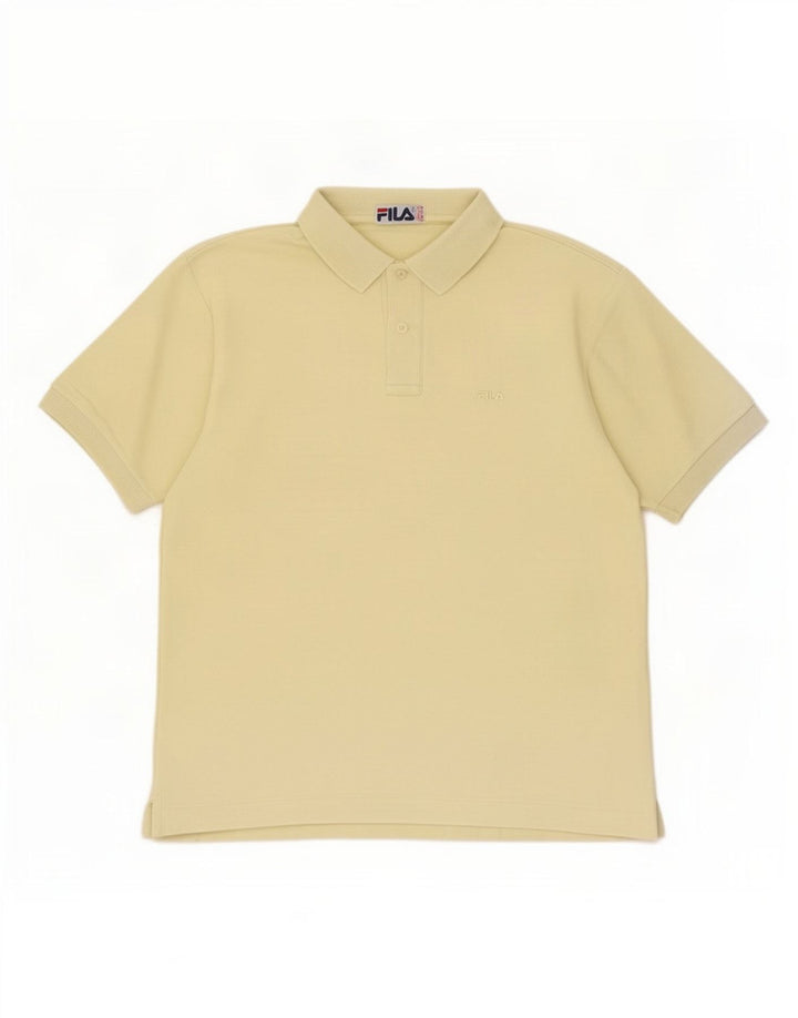Fila Mens Polo Shirt IT 48 Medium Yellow