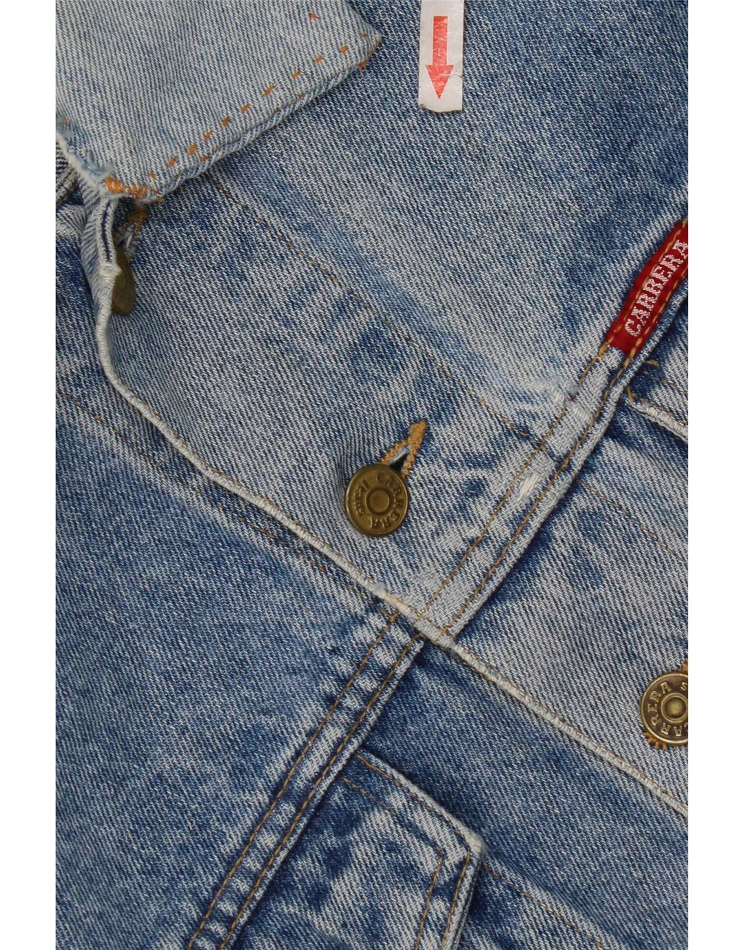 Carrera Mens Distressed Denim Jacket UK 36 Small Blue Cotton