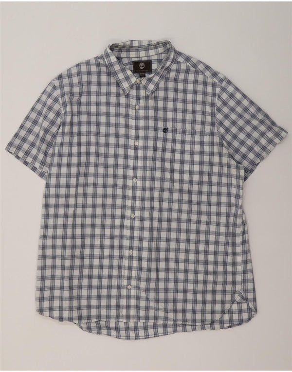 Timberland Mens Short Sleeve Regular Fit Shirt 3XL Blue Check