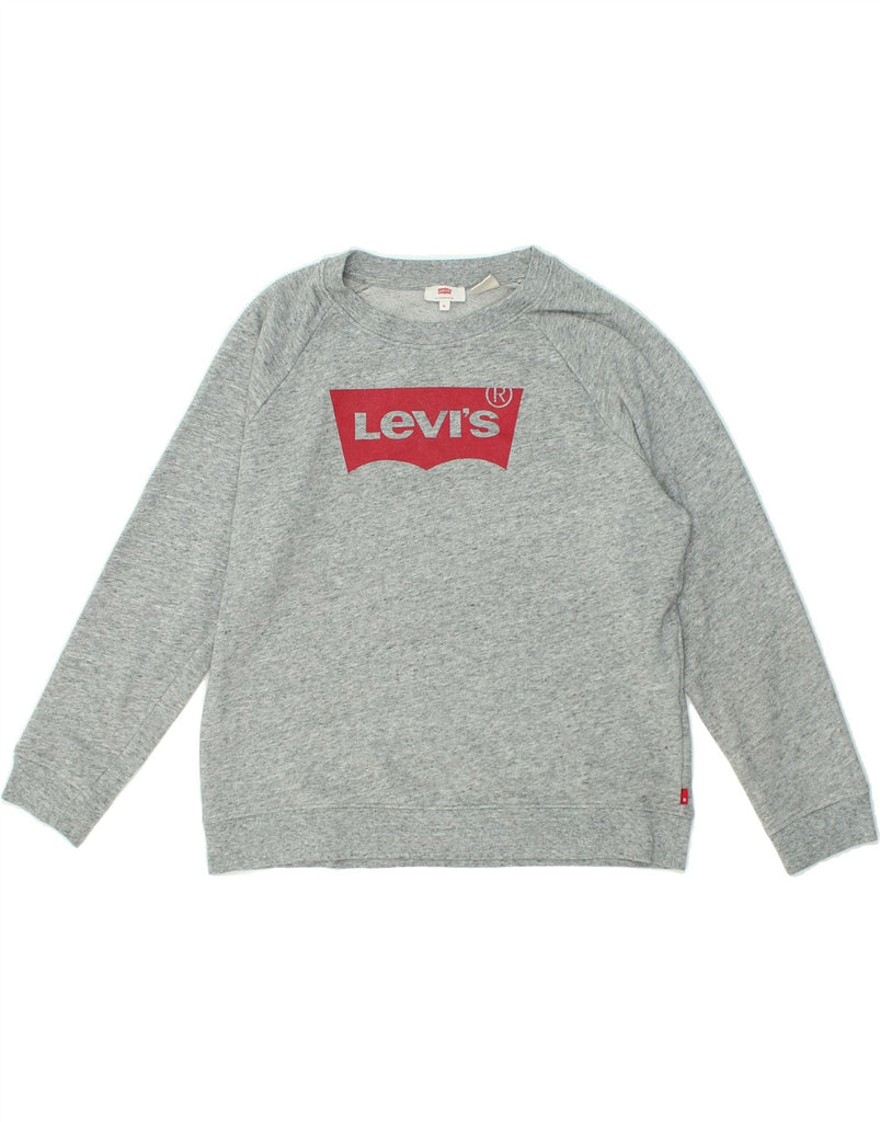 LEVI'S Womens Loose Fit Graphic Sweatshirt Jumper UK 14 Medium Grey | Vintage Levi's | Thrift | Second-Hand Levi's | Used Clothing | Messina Hembry 