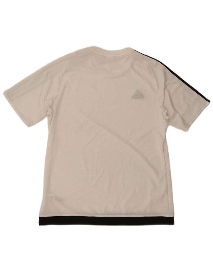 Adidas Mens Climalite T-Shirt Top Large White Colourblock Polyester
