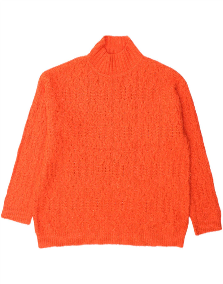Marks & Spencer Womens Turtle Neck Jumper Sweater UK 14 Medium Orange