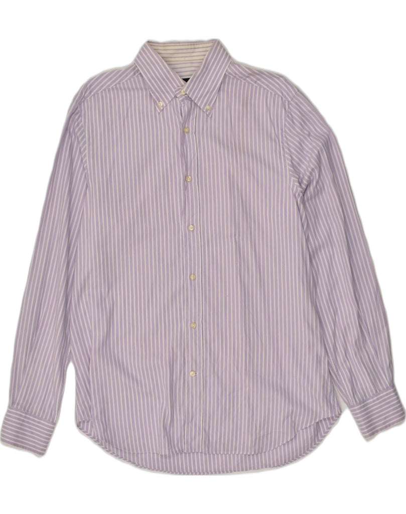 MASSIMO DUTTI Mens Shirt Large Purple Striped Cotton | Vintage Massimo Dutti | Thrift | Second-Hand Massimo Dutti | Used Clothing | Messina Hembry 