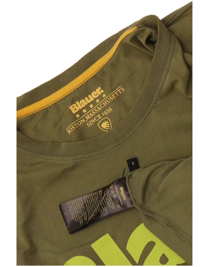 Blauer Mens Graphic T-Shirt Top Small Khaki Cotton