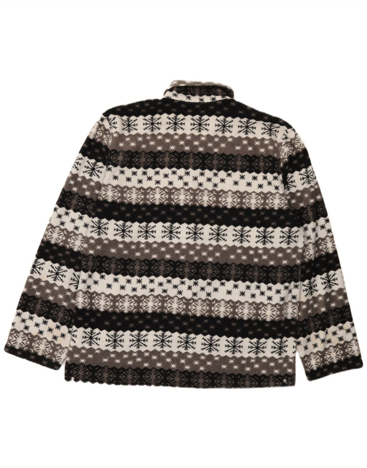Vintage Mens Fleece Jacket UK 42 XL Multicoloured Fair Isle