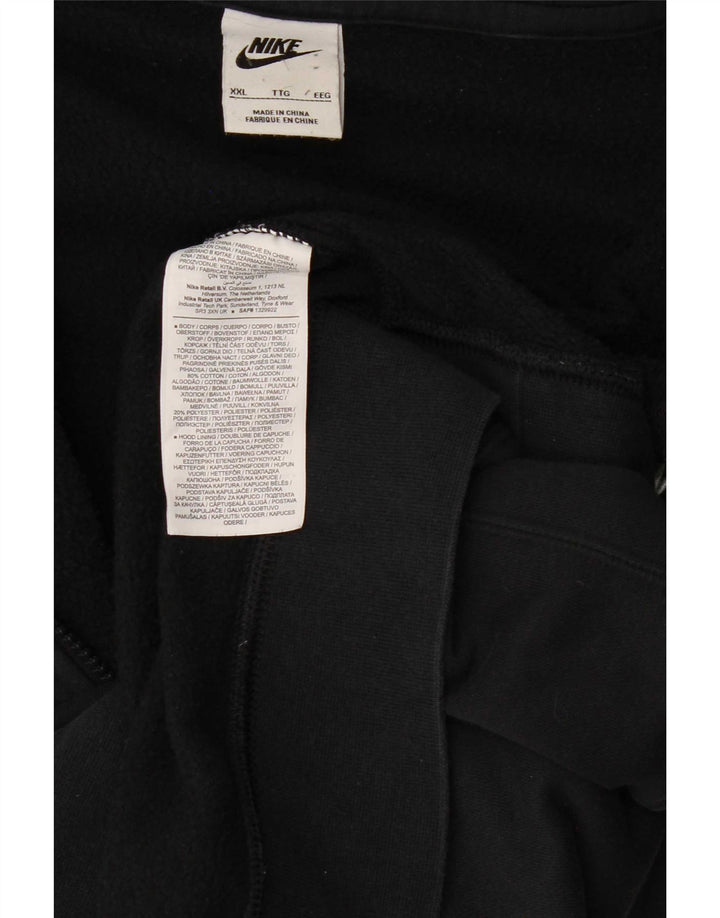 Nike Mens Zip Hoodie Sweater 2XL Black Cotton