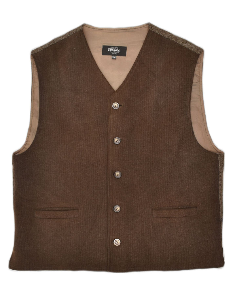 VINTAGE Mens Slim Gilet IT 52 XL Brown Colourblock Acrylic | Vintage Vintage | Thrift | Second-Hand Vintage | Used Clothing | Messina Hembry 