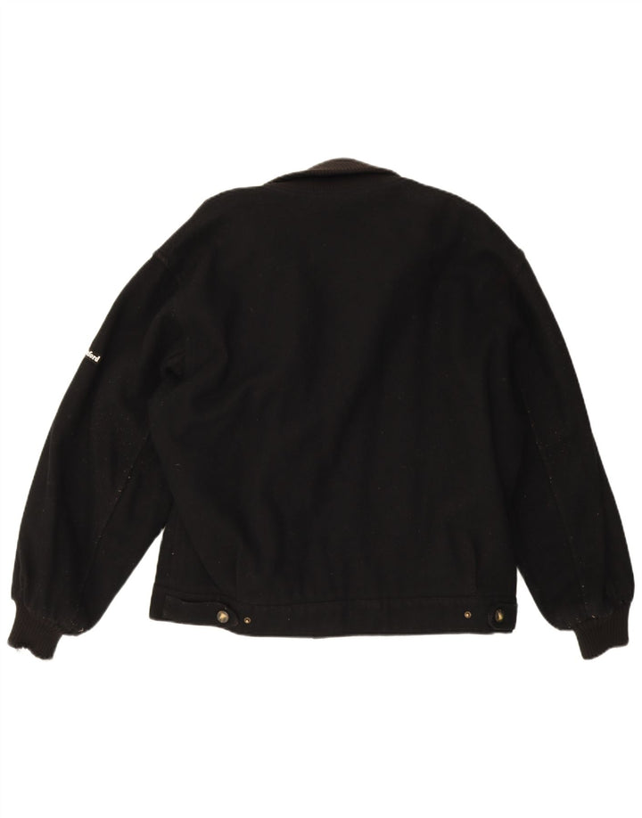 Ivy Oxford Mens Bomber Jacket UK 42 XL Black Wool