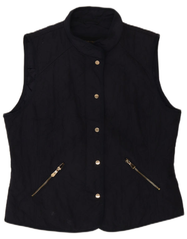 Zara Womens Quilted Gilet UK 18 XL Navy Blue