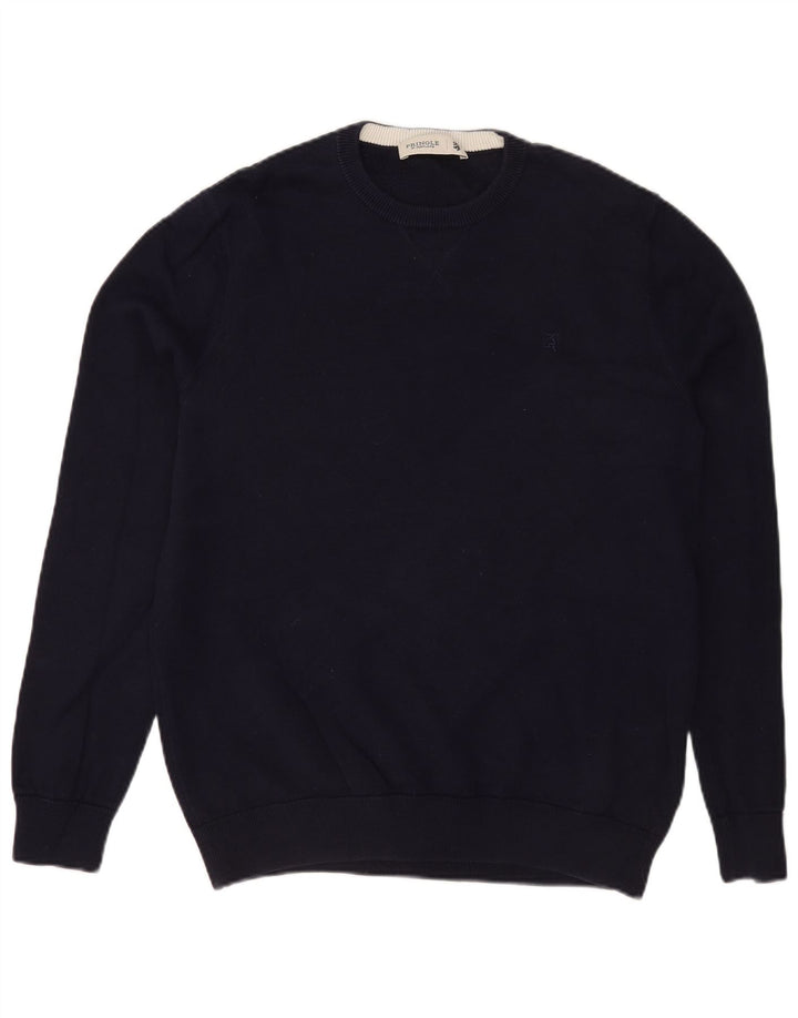 Pringle Mens Crew Neck Jumper Sweater Medium Navy Blue Cotton