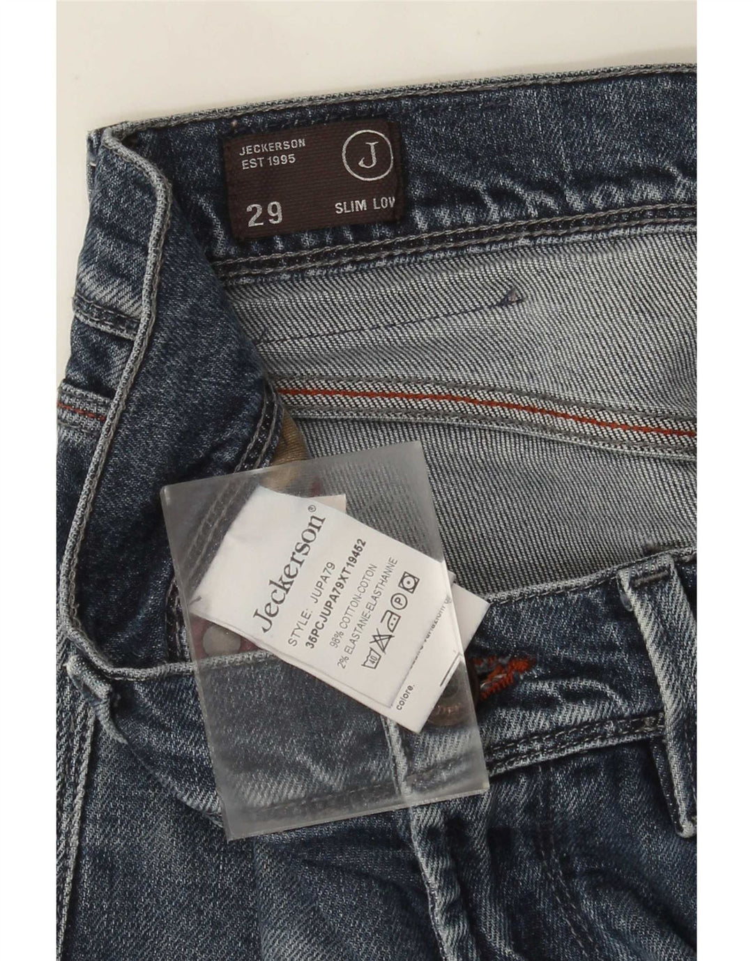Jeckerson Womens Distressed Low Slim Jeans W29 L31 Blue Cotton