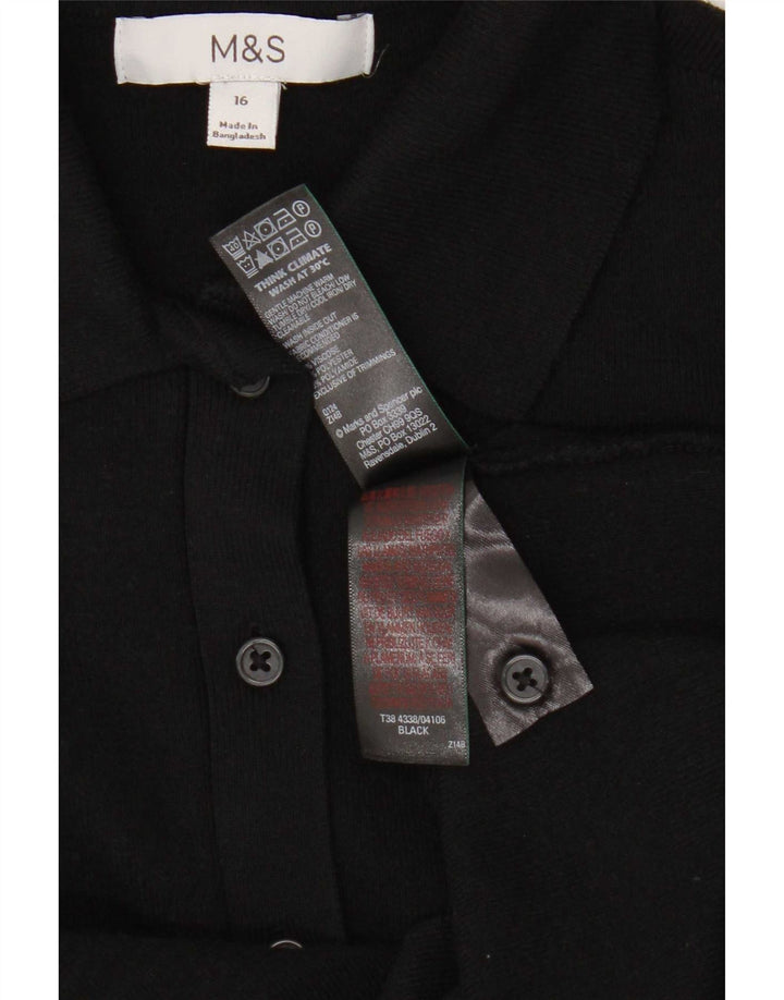 Marks & Spencer Womens Cardigan Sweater UK 16 Large Black Viscose