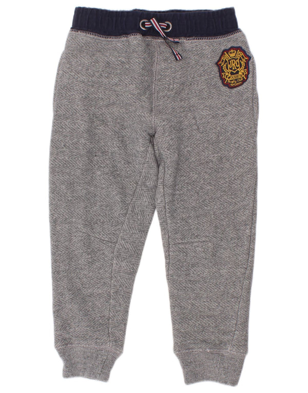 Joules Boys Tracksuit Trousers Joggers 2-3 Years Grey Colourblock Cotton