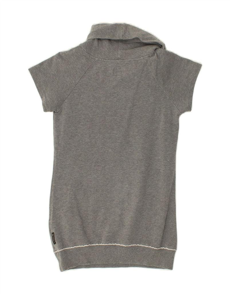 ARMANI JUNIOR Girls Graphic Roll Neck Jumper Dress 9-10 Years Grey Cotton Vintage Armani Junior and Second-Hand Armani Junior from Messina Hembry 