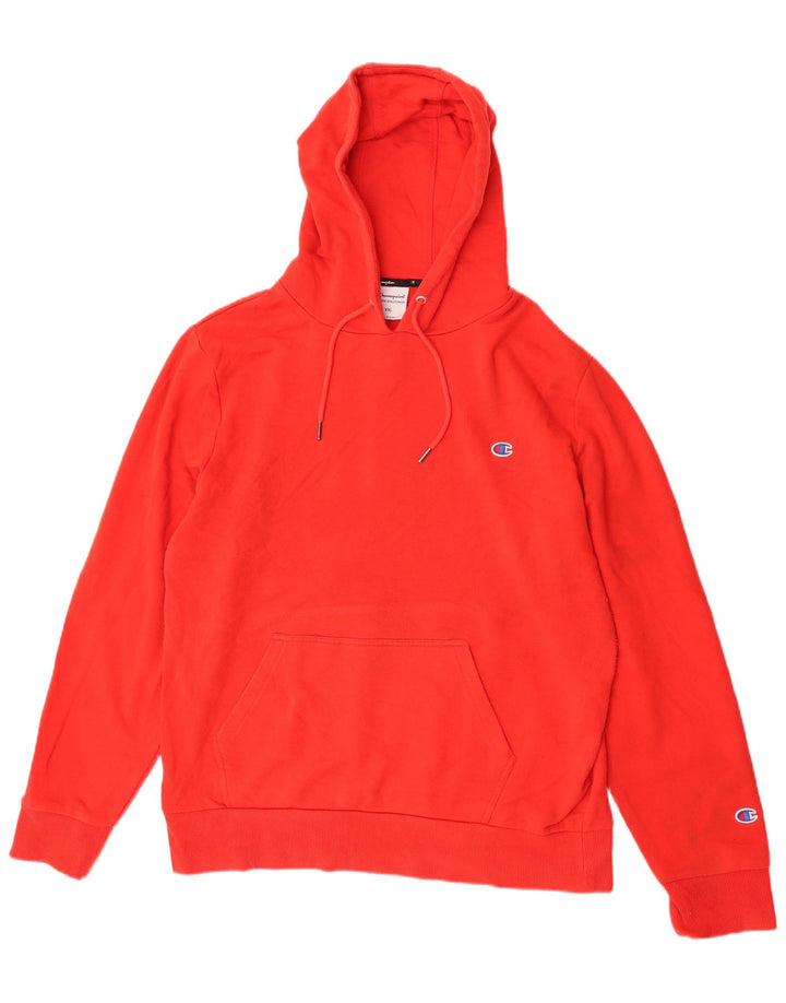 Champion Mens Hoodie Jumper 2XL Red Cotton