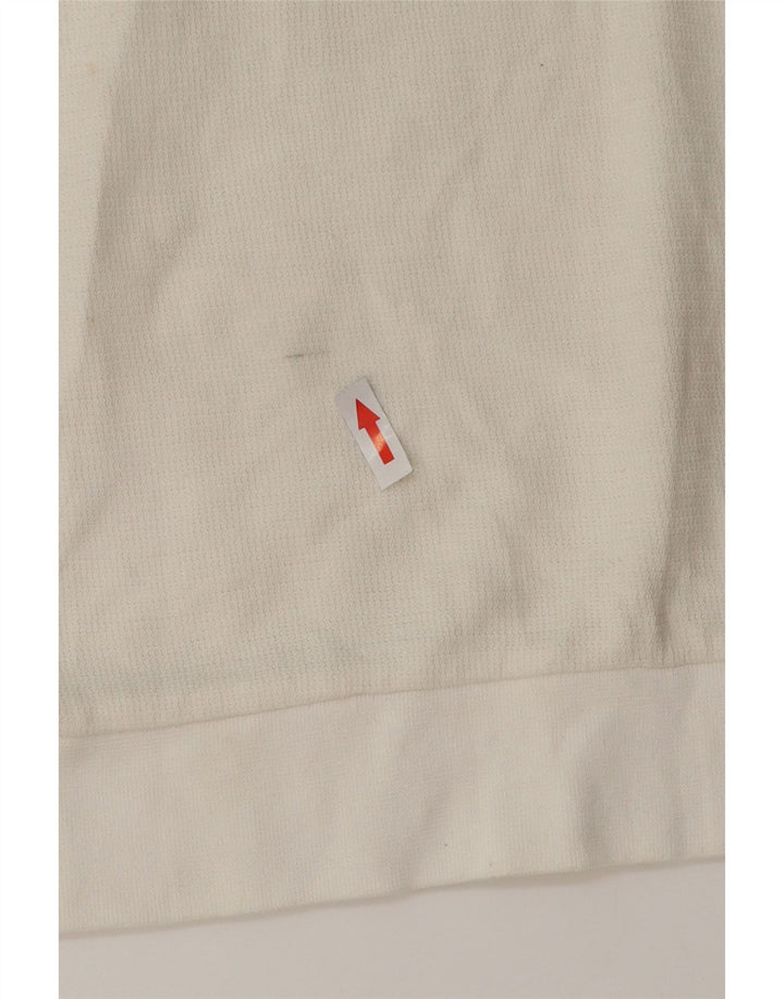Zara Mens Polo Shirt Small White Colourblock Cotton