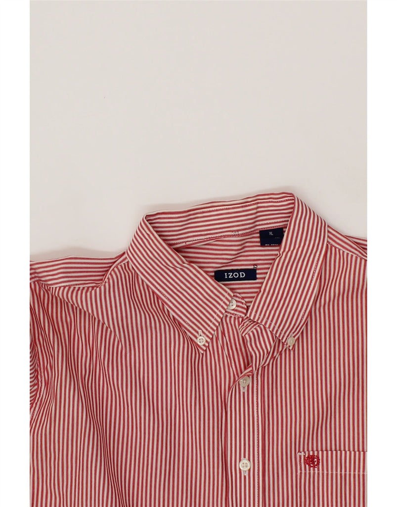 IZOD Mens Shirt XL Red Striped Cotton Vintage Izod and Second-Hand Izod from Messina Hembry 