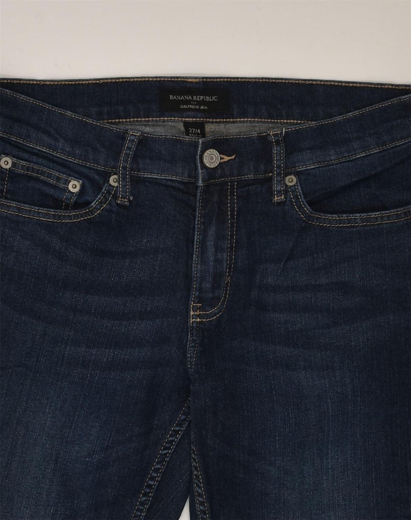 BANANA REPUBLIC Womens Straight Jeans US 4 Small W27 L27  Navy Blue Cotton | Vintage Banana Republic | Thrift | Second-Hand Banana Republic | Used Clothing | Messina Hembry 