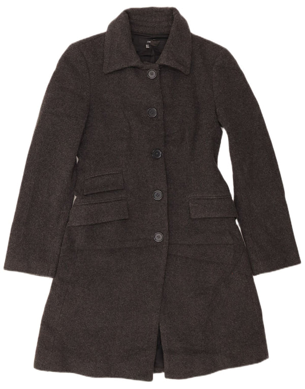 Zara Womens Overcoat UK 10 Small Grey Wool