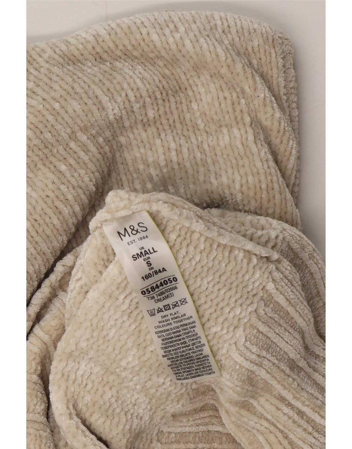Marks & Spencer Womens Oversized Crew Neck Jumper Sweater UK 10 Small Beige