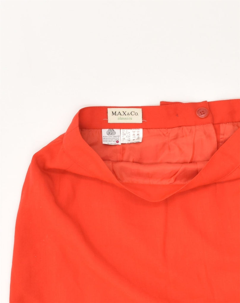 MAX & CO. Womens Straight Skirt UK 12 Medium W26 Orange Wool | Vintage Max & Co. | Thrift | Second-Hand Max & Co. | Used Clothing | Messina Hembry 